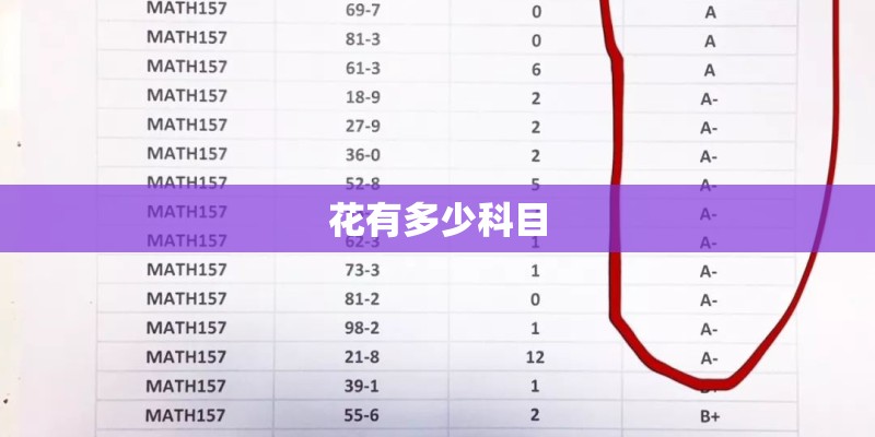 花有多少科目