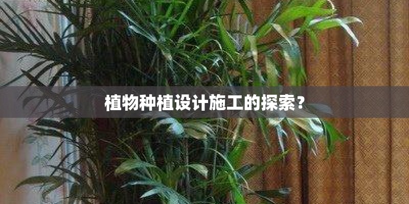植物种植设计施工的探索？