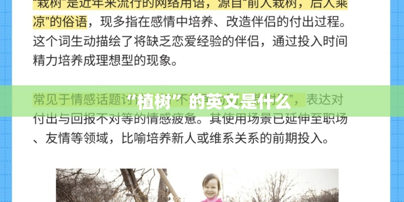 “植树”的英文是什么