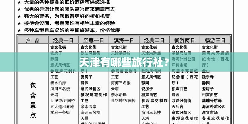 天津有哪些旅行社？