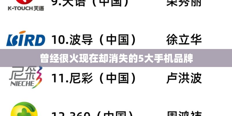 曾经很火现在却消失的5大手机品牌